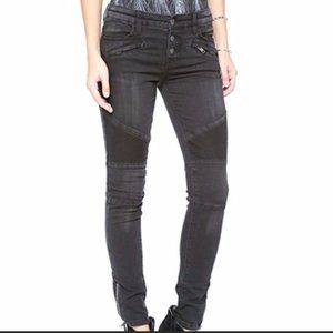 Free People Grey Moto Jeans
